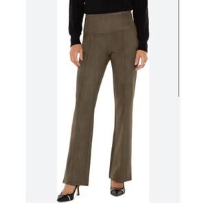 Liverpool Los Angeles Pearl Flare Pull On Pants Olive Green NWT Size M